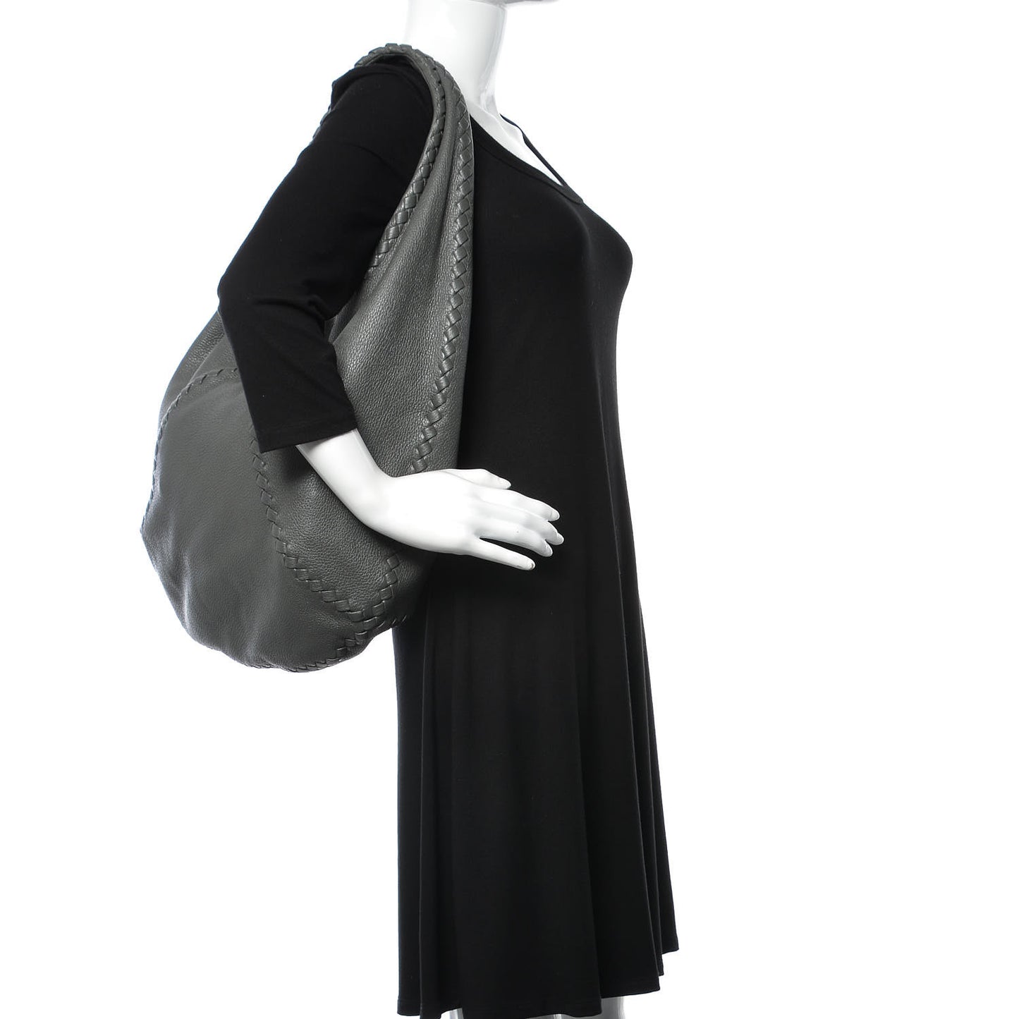 Cervo Deerskin Large Hobo Light Grey