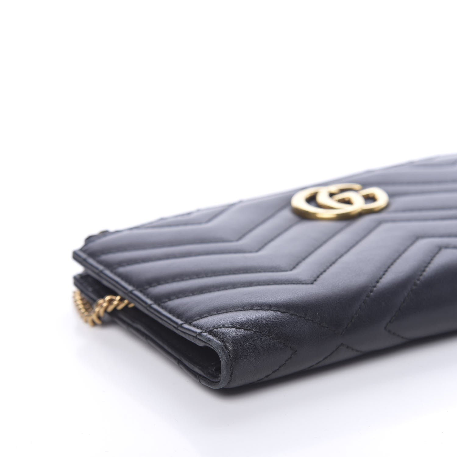 Gucci Calfskin Matelasse GG Marmont Wallet Chain Bag Black 8 of 15