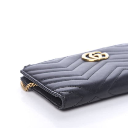 Gucci Calfskin Matelasse GG Marmont Wallet Chain Bag Black 8 of 15