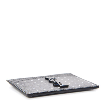 Saint Laurent Grain De Poudre Geo Print Monogram Credit Card Case Black White 4 of 8