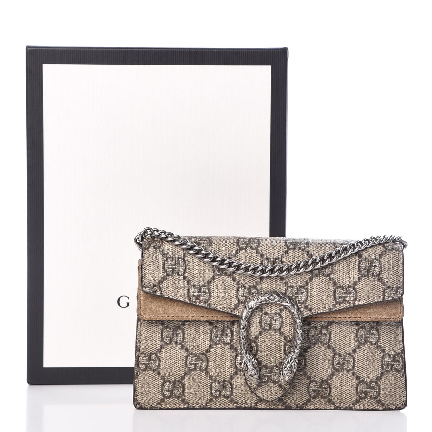 GG Supreme Monogram Super Mini Dionysus Shoulder Bag Taupe