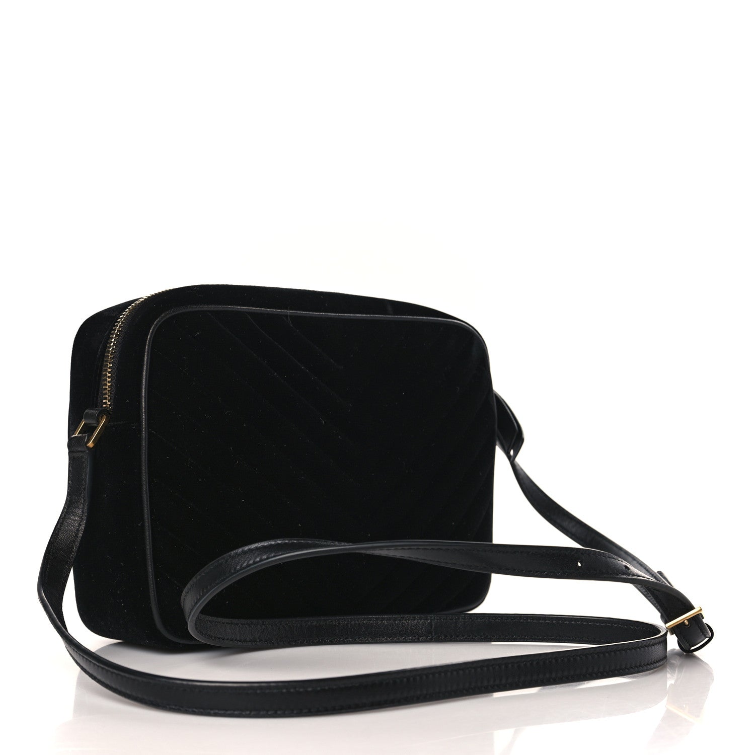 Saint Laurent Velvet Matelasse Monogram Lou Camera Bag Black 3 of 9