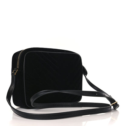 Saint Laurent Velvet Matelasse Monogram Lou Camera Bag Black 3 of 9