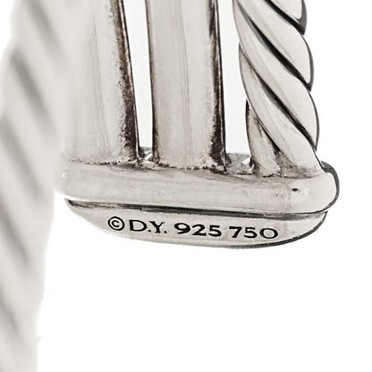 David Yurman Sterling Silver 18K Yellow Gold Diamond Crossover Three Row Cuff Bracelet 3 of 3