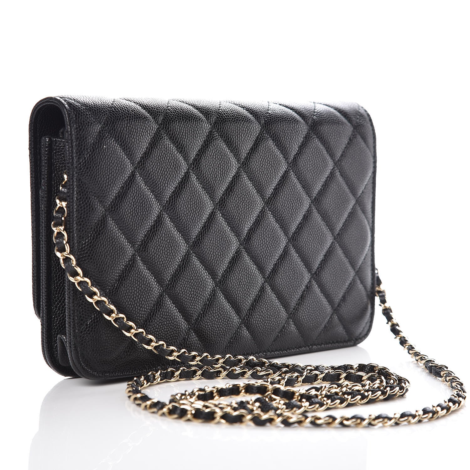 Chanel Caviar Quilted Golden Class Wallet On Chain WOC Black 3 of 11