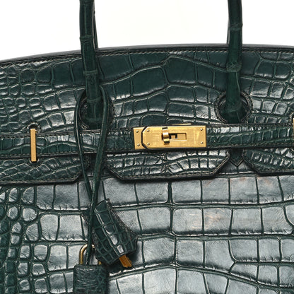 Hermes Matte Alligator Birkin 35 Vert Titien 8 of 12