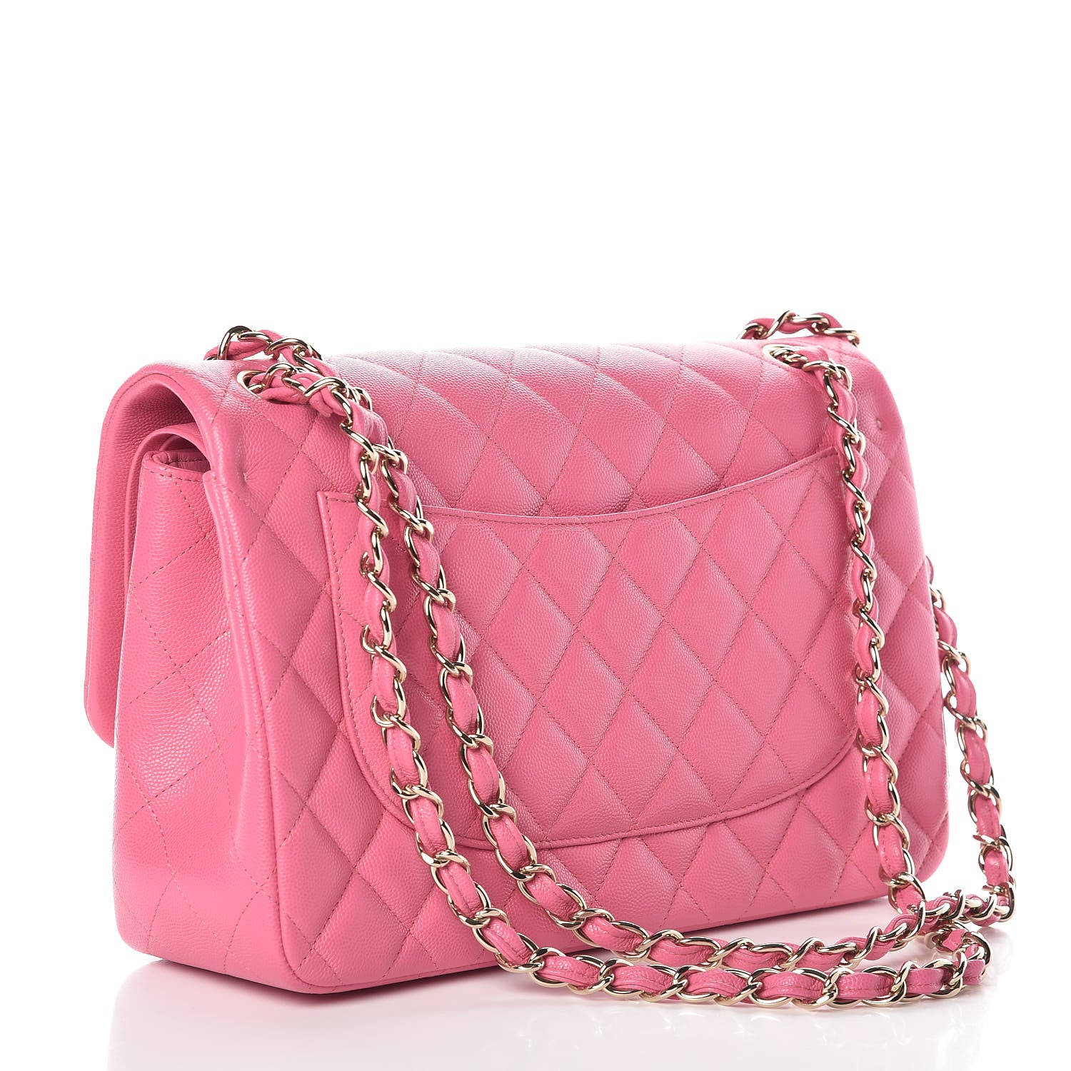 Chanel Caviar Quilted Jumbo Double Flap Pink 3 of 10