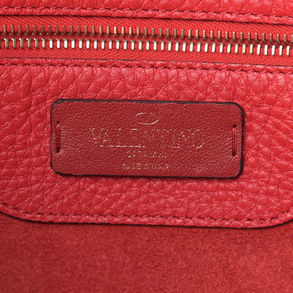 Valentino Garavani Grained Calfskin Small Rockstud Shoulder Tote Rouge Pur 8 of 8