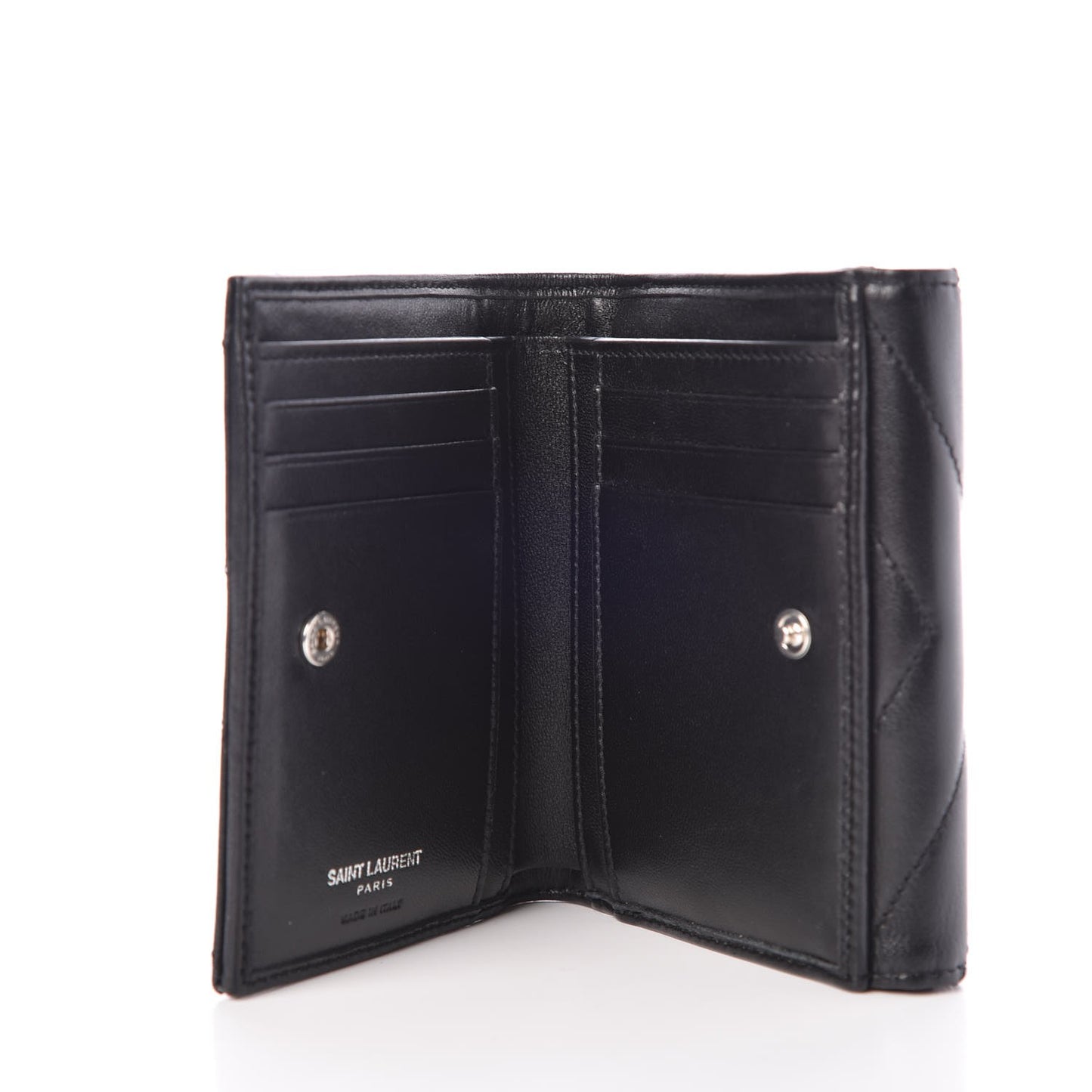 Lambskin Y Quilted Monogram Compact Loulou Wallet Black