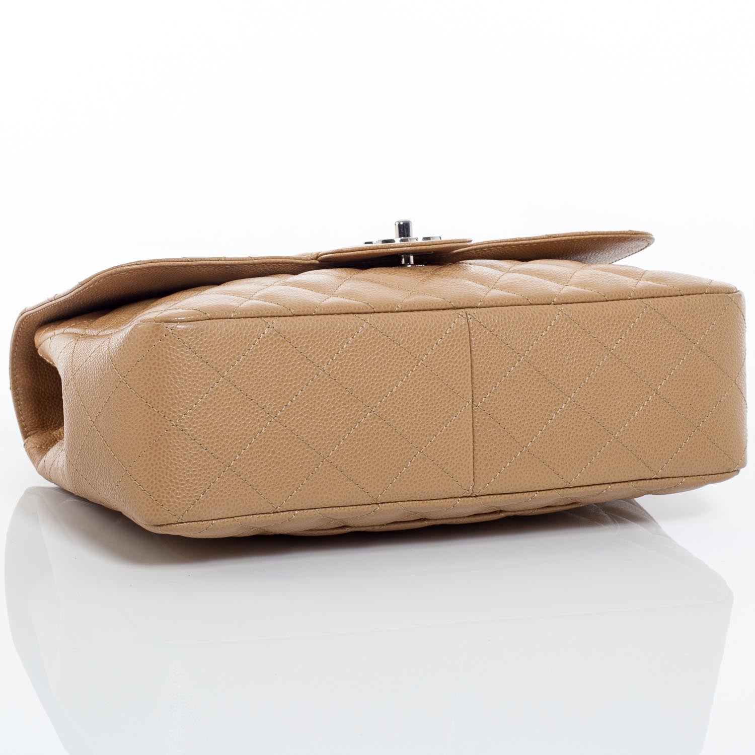 Chanel Caviar Jumbo Single Flap Dark Beige 5 of 9