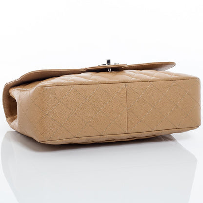 Chanel Caviar Jumbo Single Flap Dark Beige 5 of 9