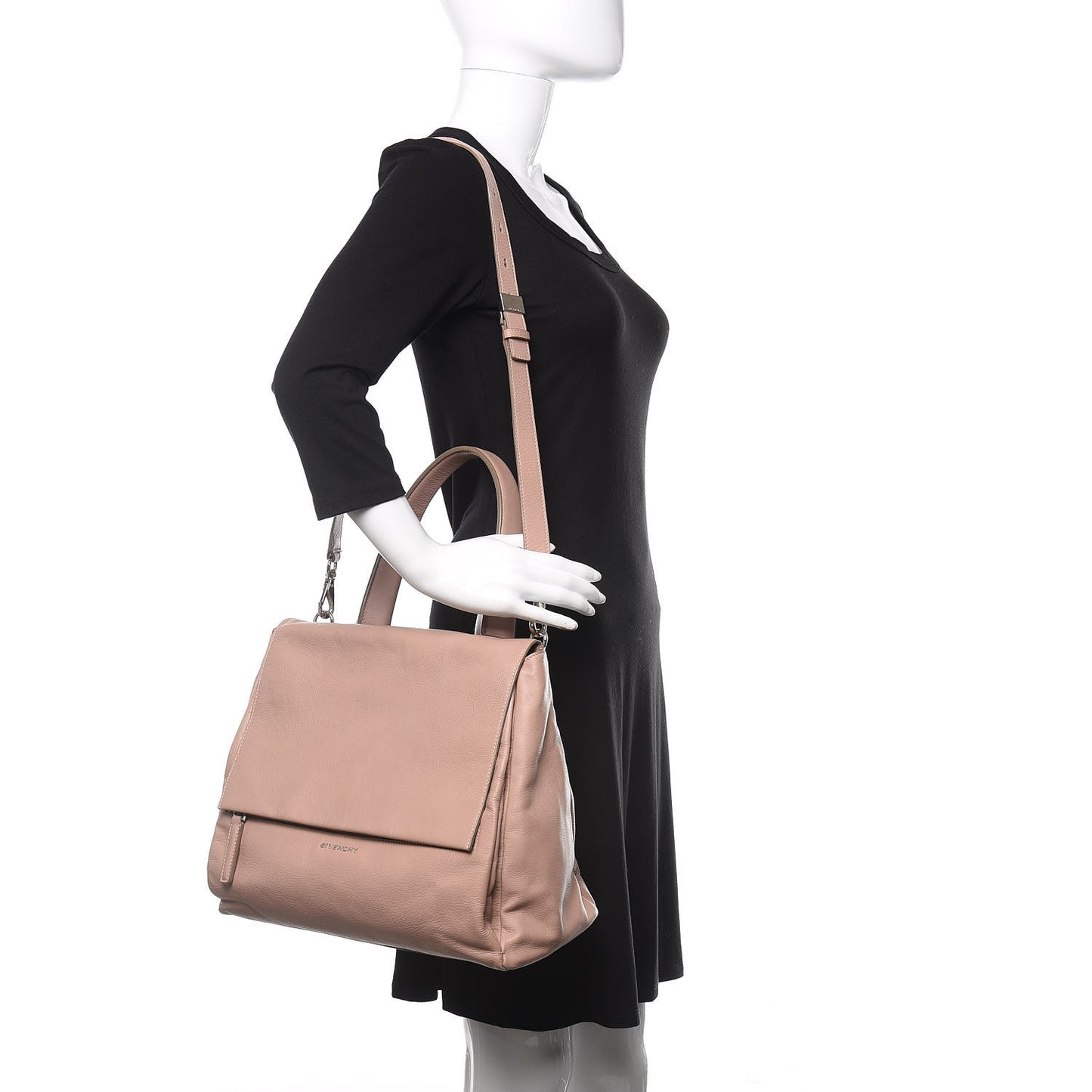 Calfskin Medium Pandora Pure Flap Bag Sand