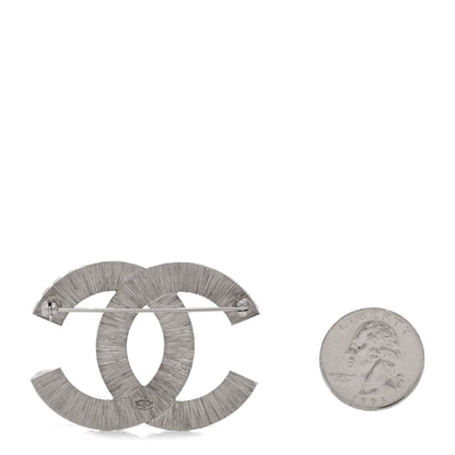 Chanel Baguette Crystal CC Brooch Silver 2 of 3