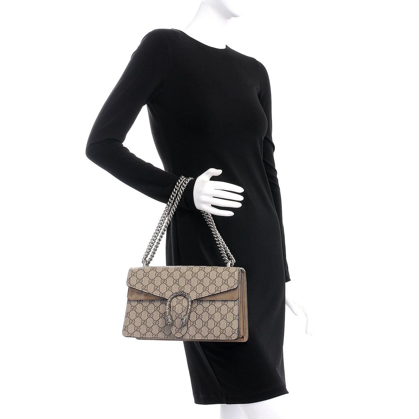 GG Supreme Monogram Small Dionysus Shoulder Bag Taupe