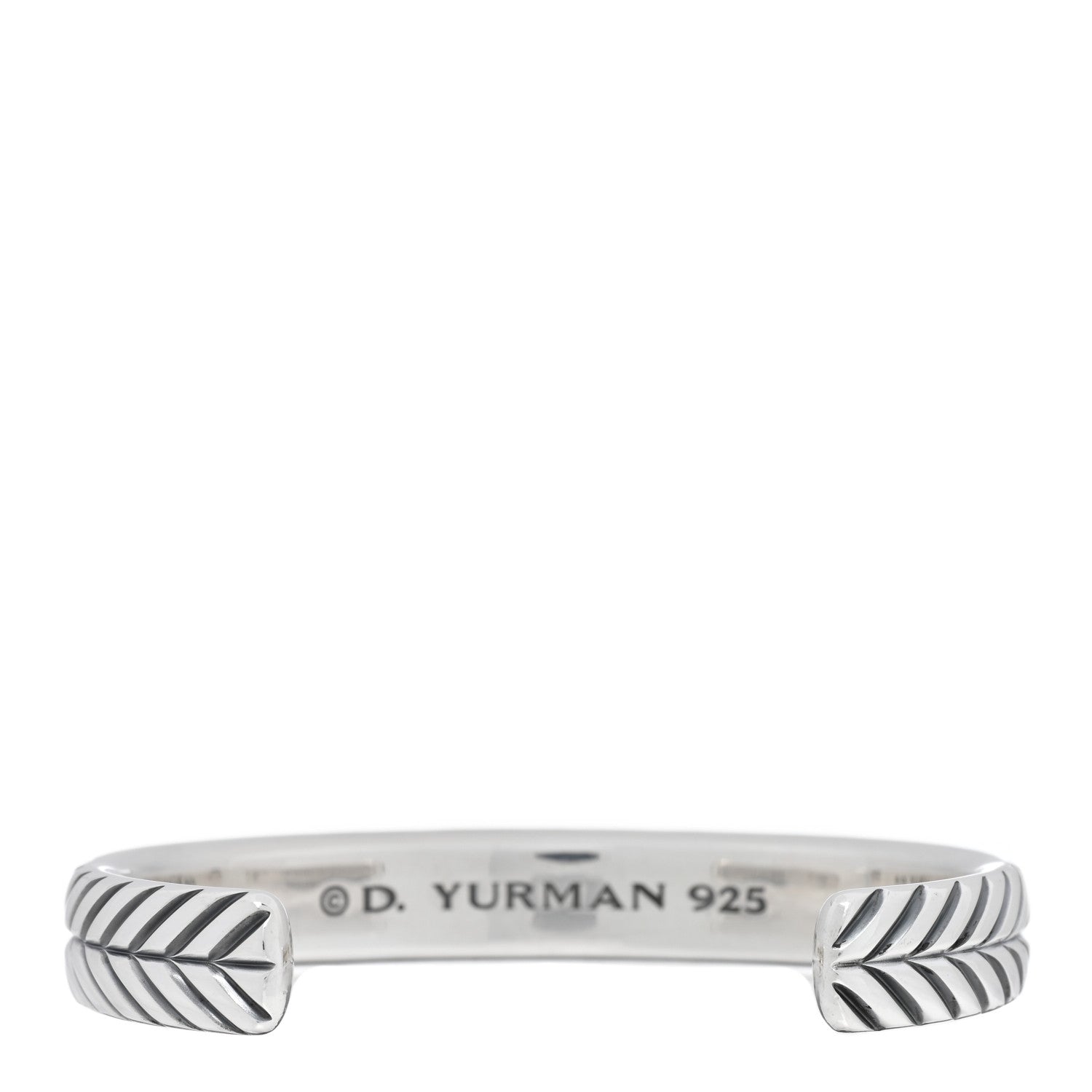 David Yurman Sterling Silver 10mm Chevron Woven Kick Cuff Bracelet 2 of 4
