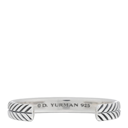David Yurman Sterling Silver 10mm Chevron Woven Kick Cuff Bracelet 2 of 4