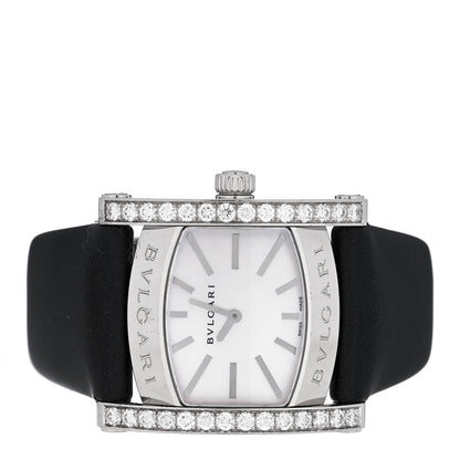 Bulgari 18K White Gold Satin Diamond Bezel Mother of Pearl 31mm Assioma Quartz Watch 2 of 5