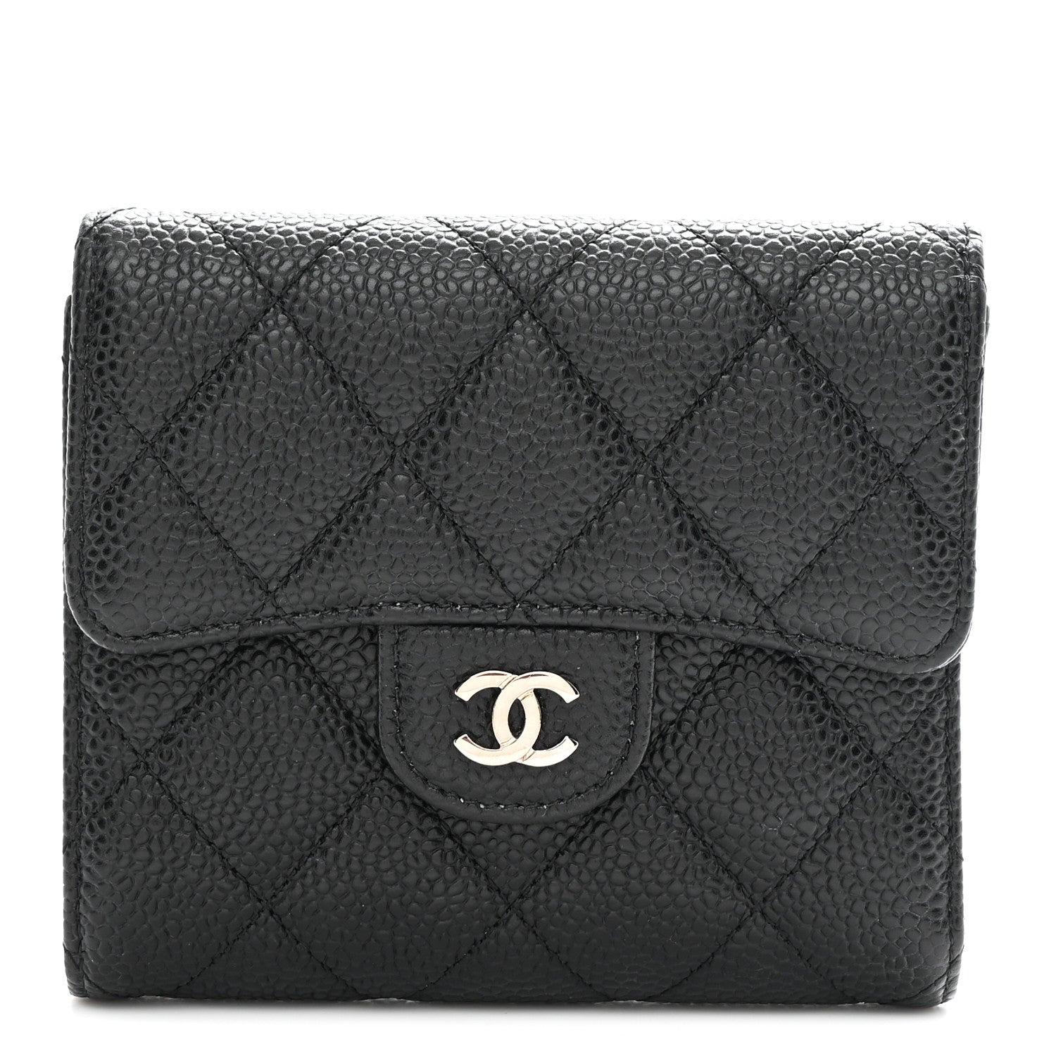 Chanel Caviar Quilted Compact Flap Wallet Black 1 of 8
