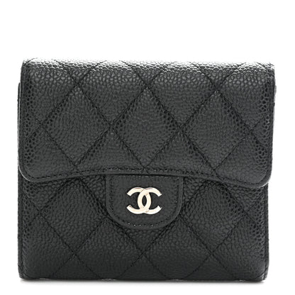 Chanel Caviar Quilted Compact Flap Wallet Black 1 of 8