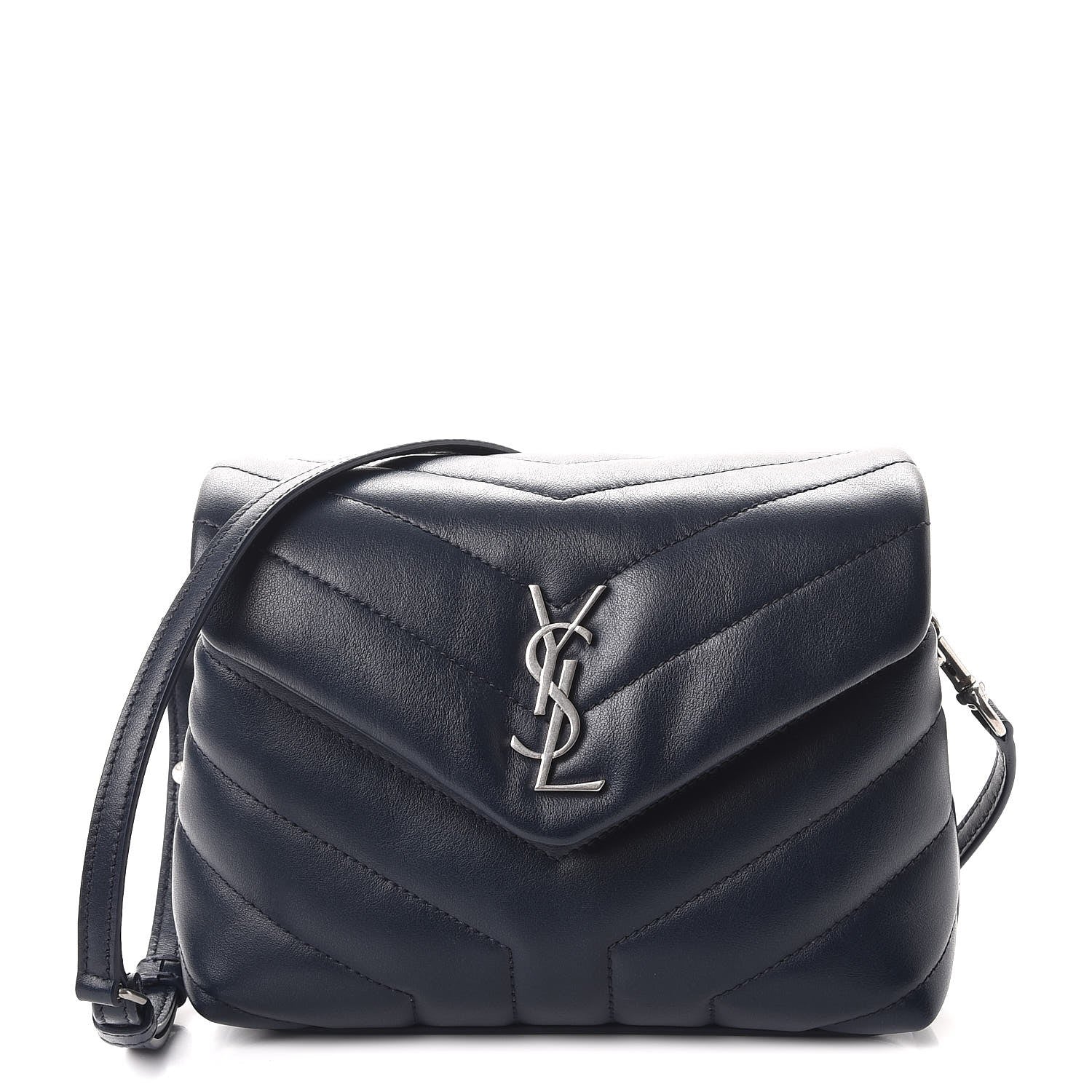 Saint Laurent Calfskin Y Quilted Monogram Toy Loulou Chain Satchel Medium Blue 1 of 8
