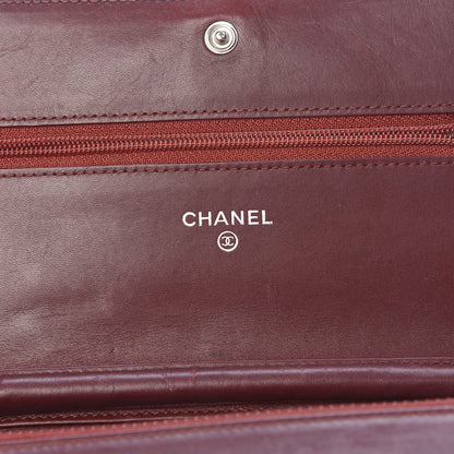 Chanel Caviar Timeless CC Wallet on Chain WOC Dark Red 6 of 14