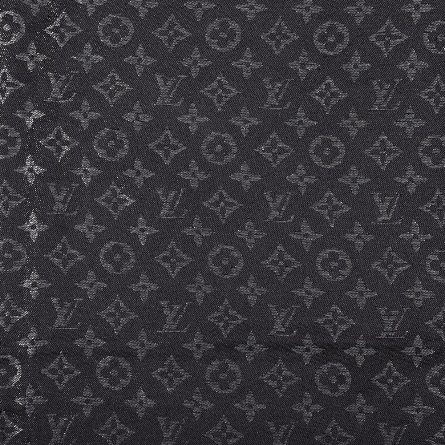Silk Lurex Wool Monogram Shine Shawl Black
