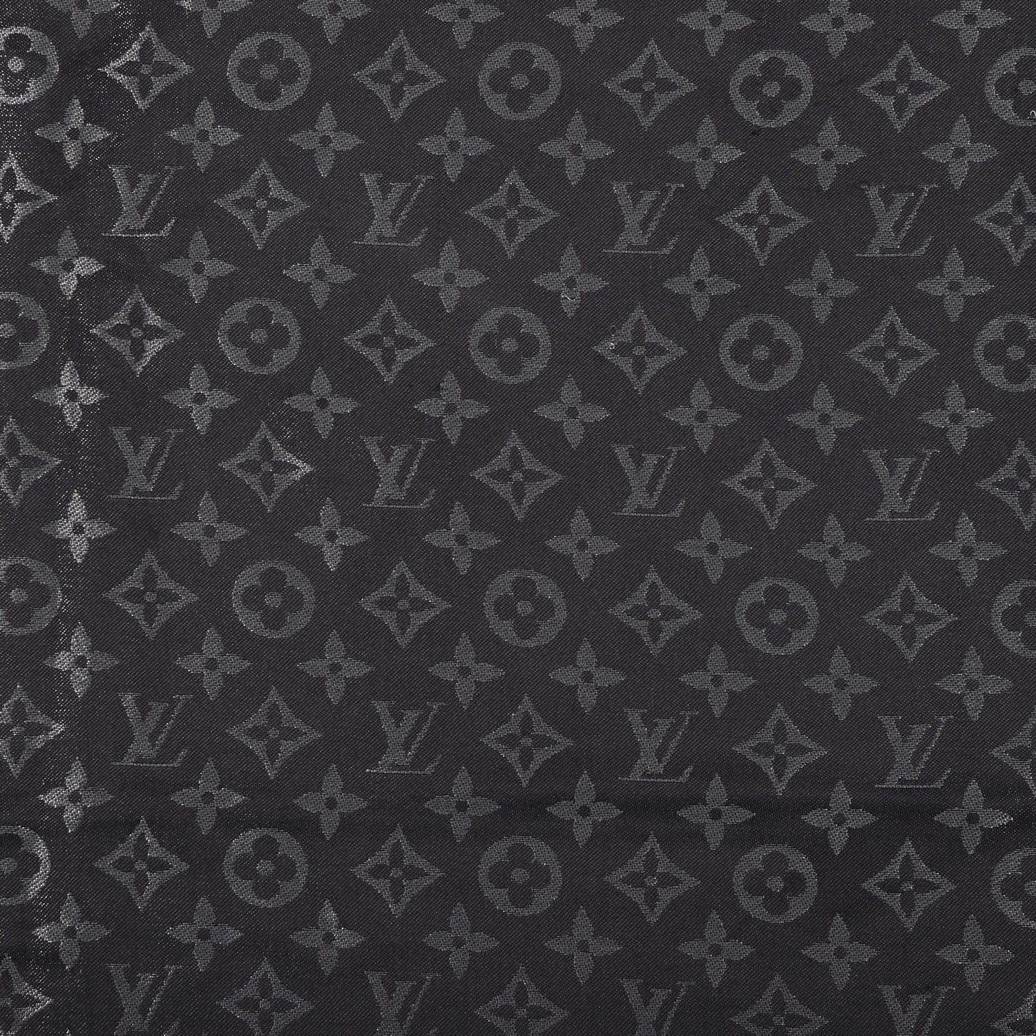 Louis Vuitton Silk Lurex Wool Monogram Shine Shawl Black 3 of 4