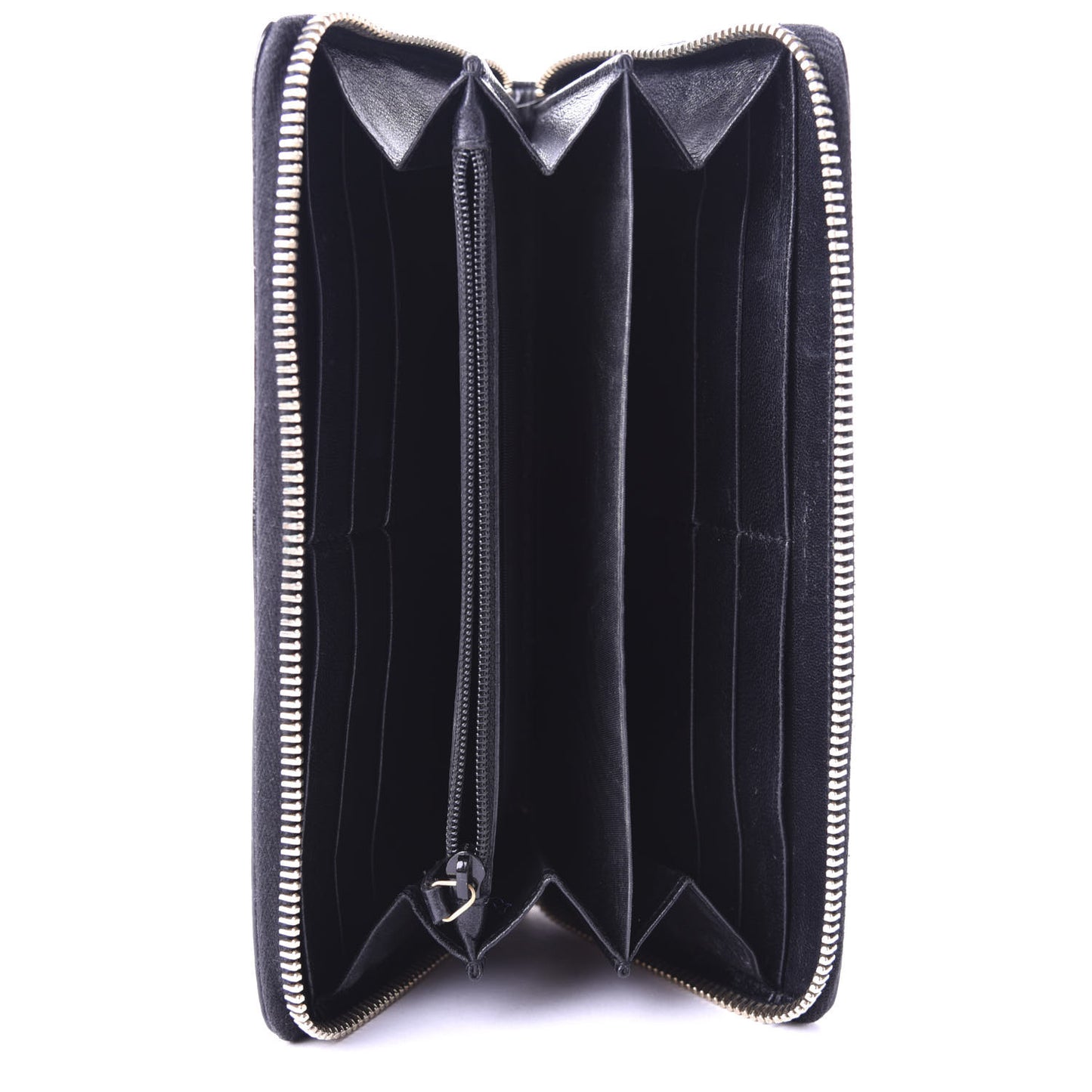 Patent Y Mail Zip Around Wallet Black