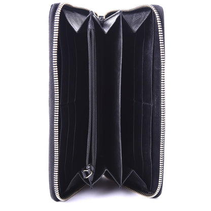 Saint Laurent Patent Y Mail Zip Around Wallet Black 5 of 7