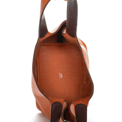Hermes Taurillon Clemence Picotin 18 PM Orange H Havane 5 of 7