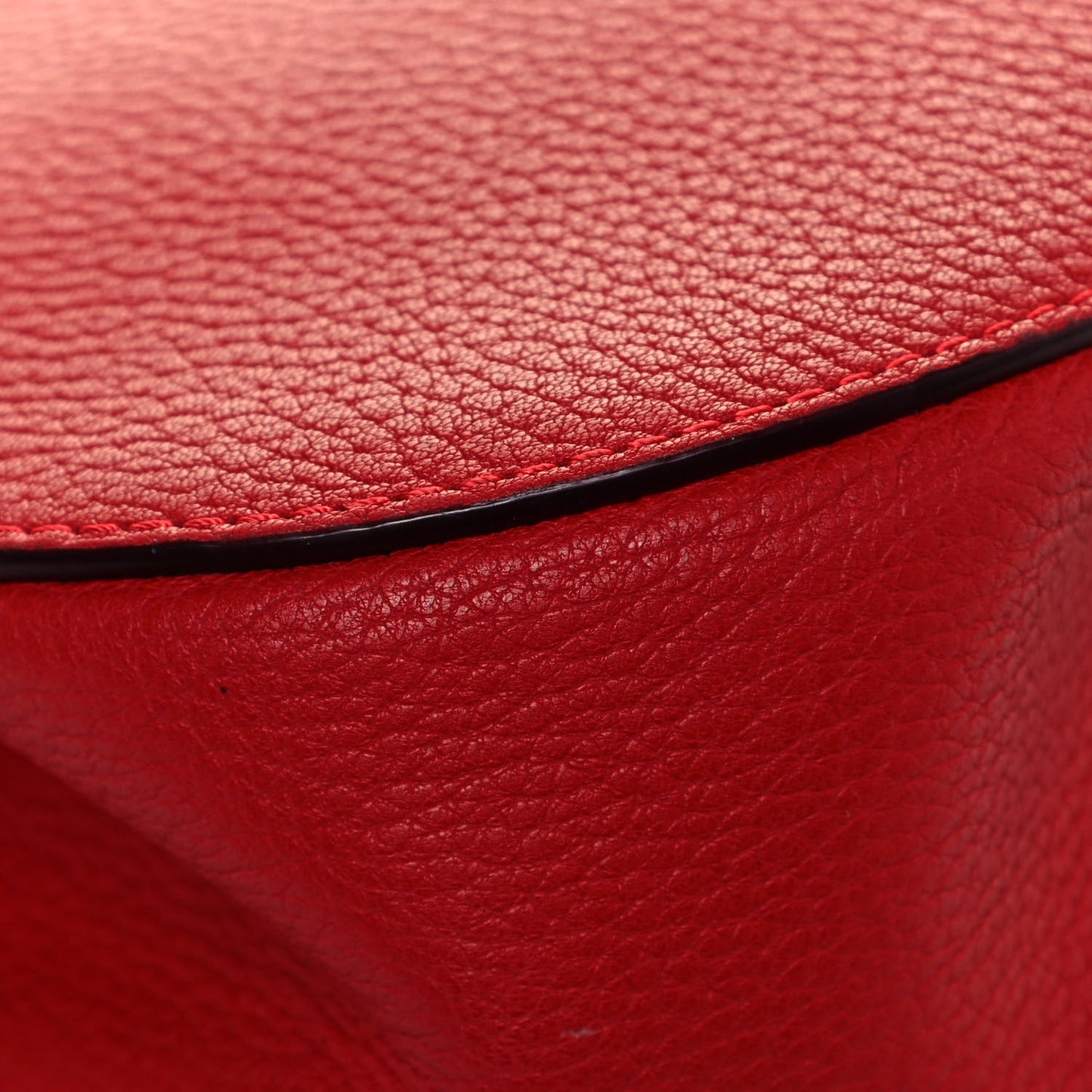 Grained Lambskin Drew Shoulder Bag Plaid Red