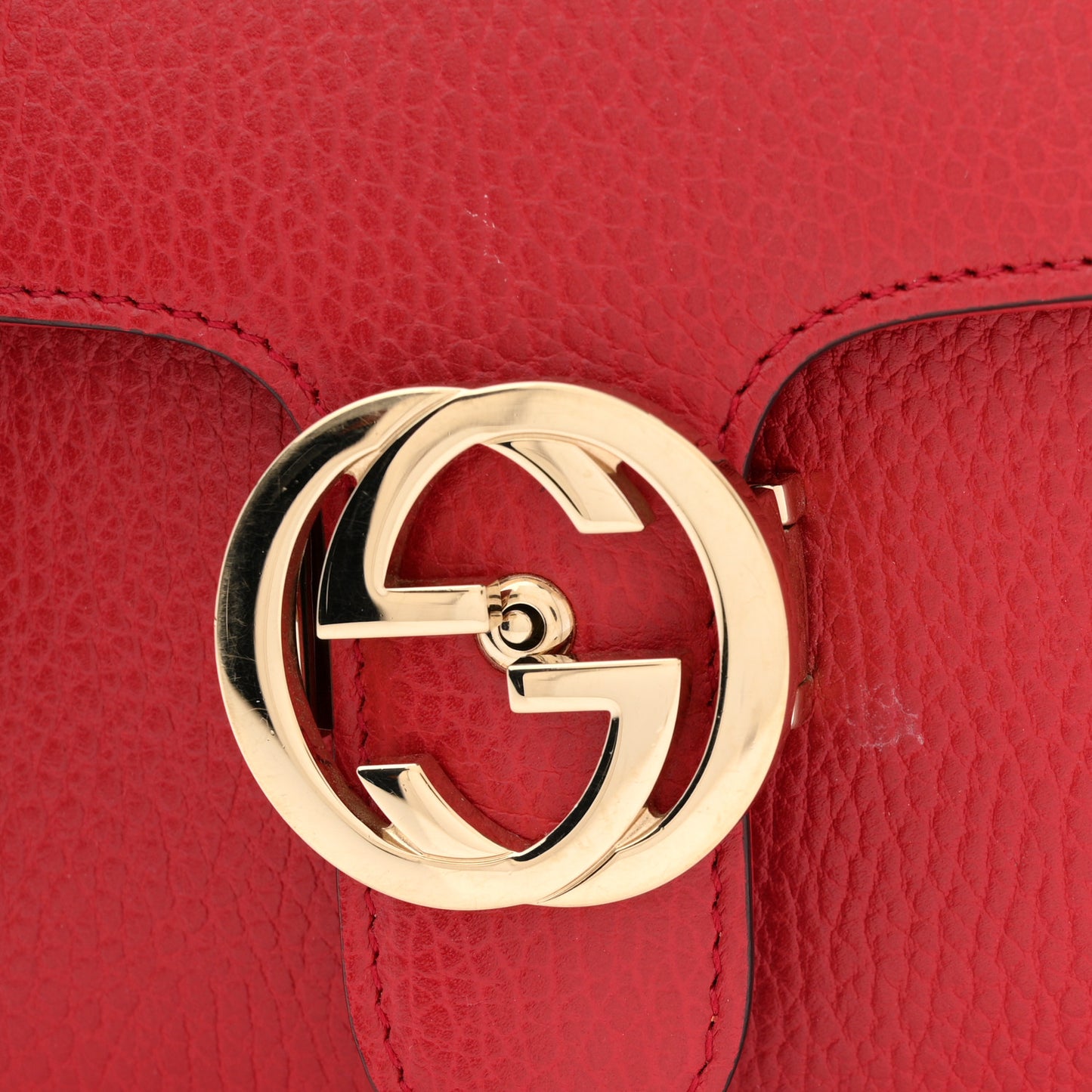 Dollar Calfskin Small Interlocking G Shoulder Bag Red