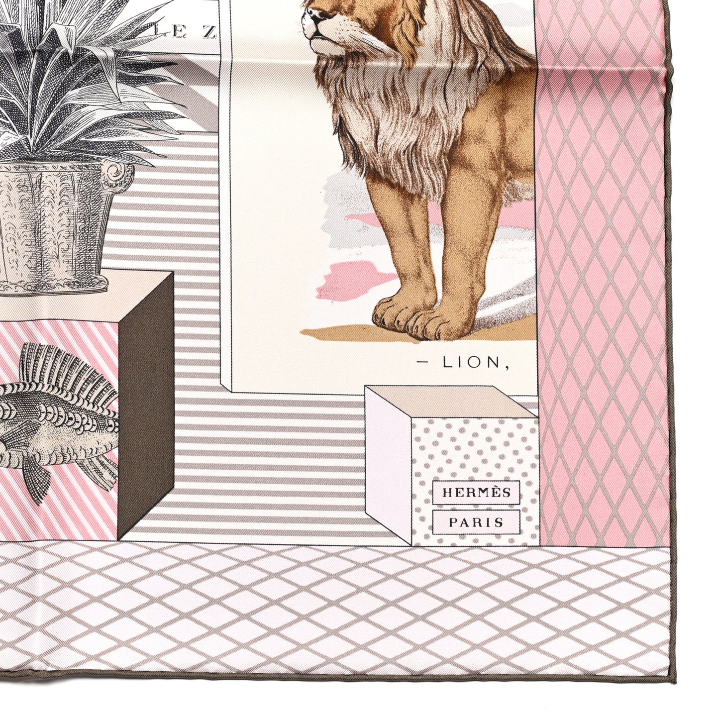 Silk Grand Theatre Nouveau Scarf 90 Rose Pale Etoupe