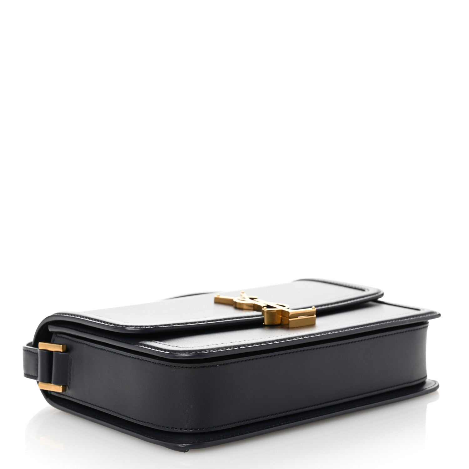 Saint Laurent Box Calfskin Monogram Medium Solferino Satchel Deep Marine 4 of 9
