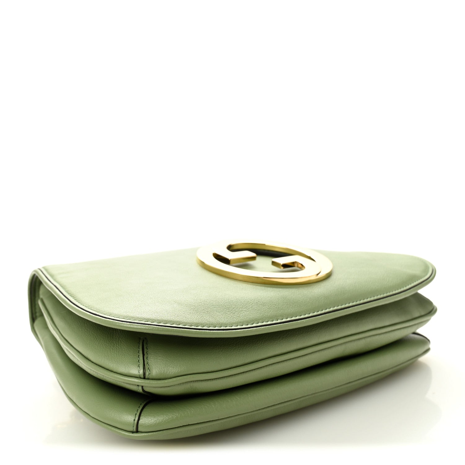 Gucci Roxy Calfskin Web Medium Blondie Top Handle Shoulder Flap Bag Salamander Green 4 of 12