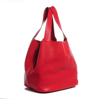 Hermes Taurillon Clemence Picotin Lock TGM Rouge Casaque 3 of 14