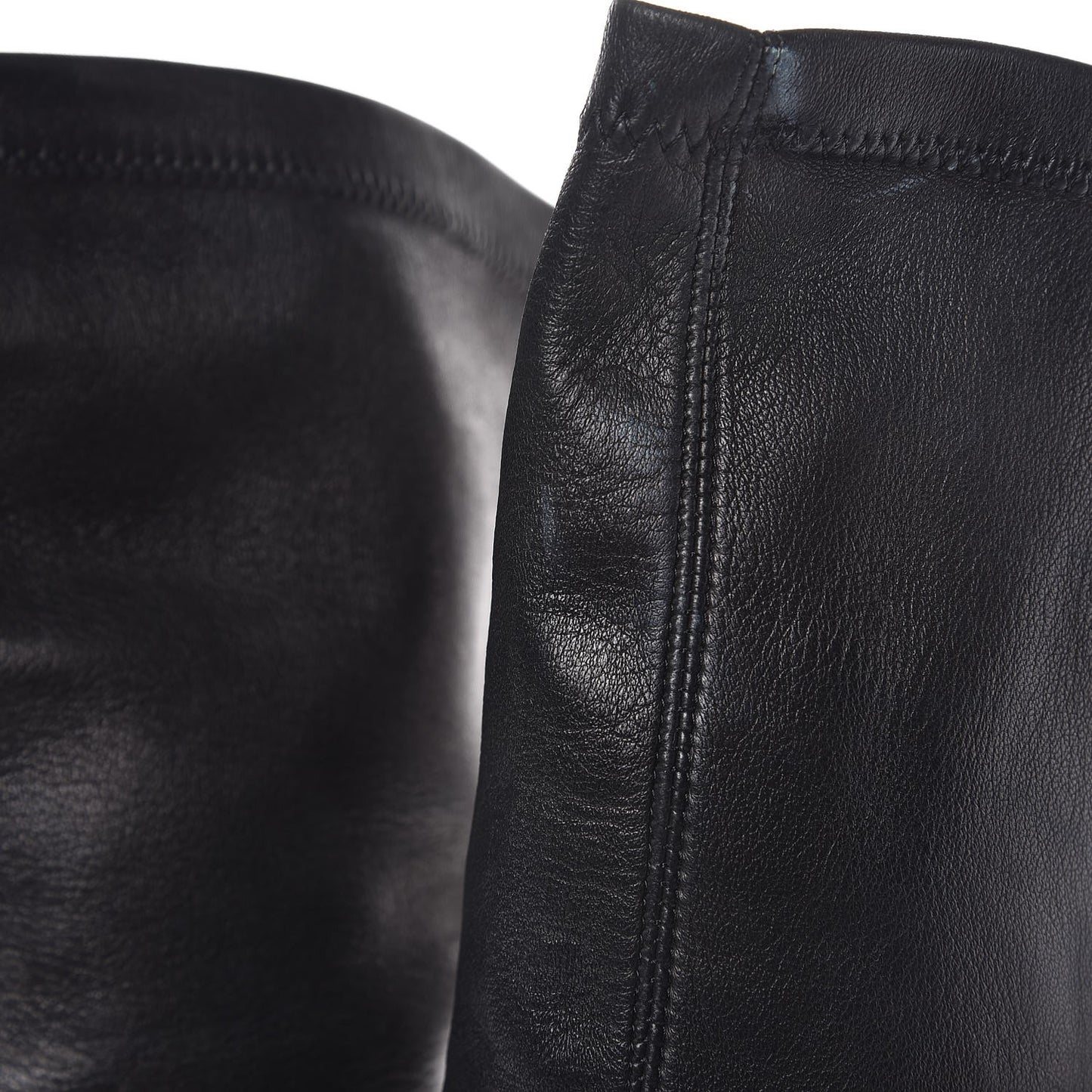 Lambskin Cap Toe Ballerina High Boots 39.5 Black