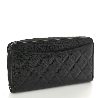 Chanel Caviar Quilted Large Zip Around Wallet Black 3 of 8