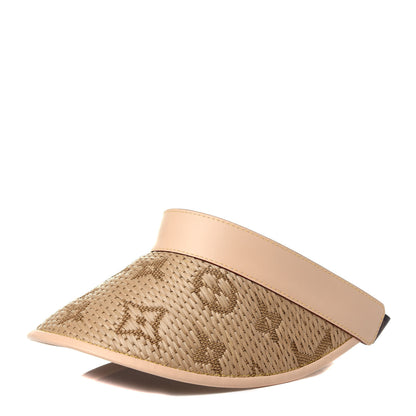 Louis Vuitton Calfskin Raffia Monogram Strawgram Visor Natural 1 of 8