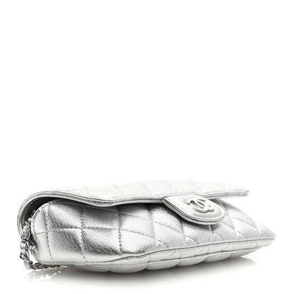 Chanel Metallic Lambskin Quilted Glasses Case With Chain Silver 5 of 11