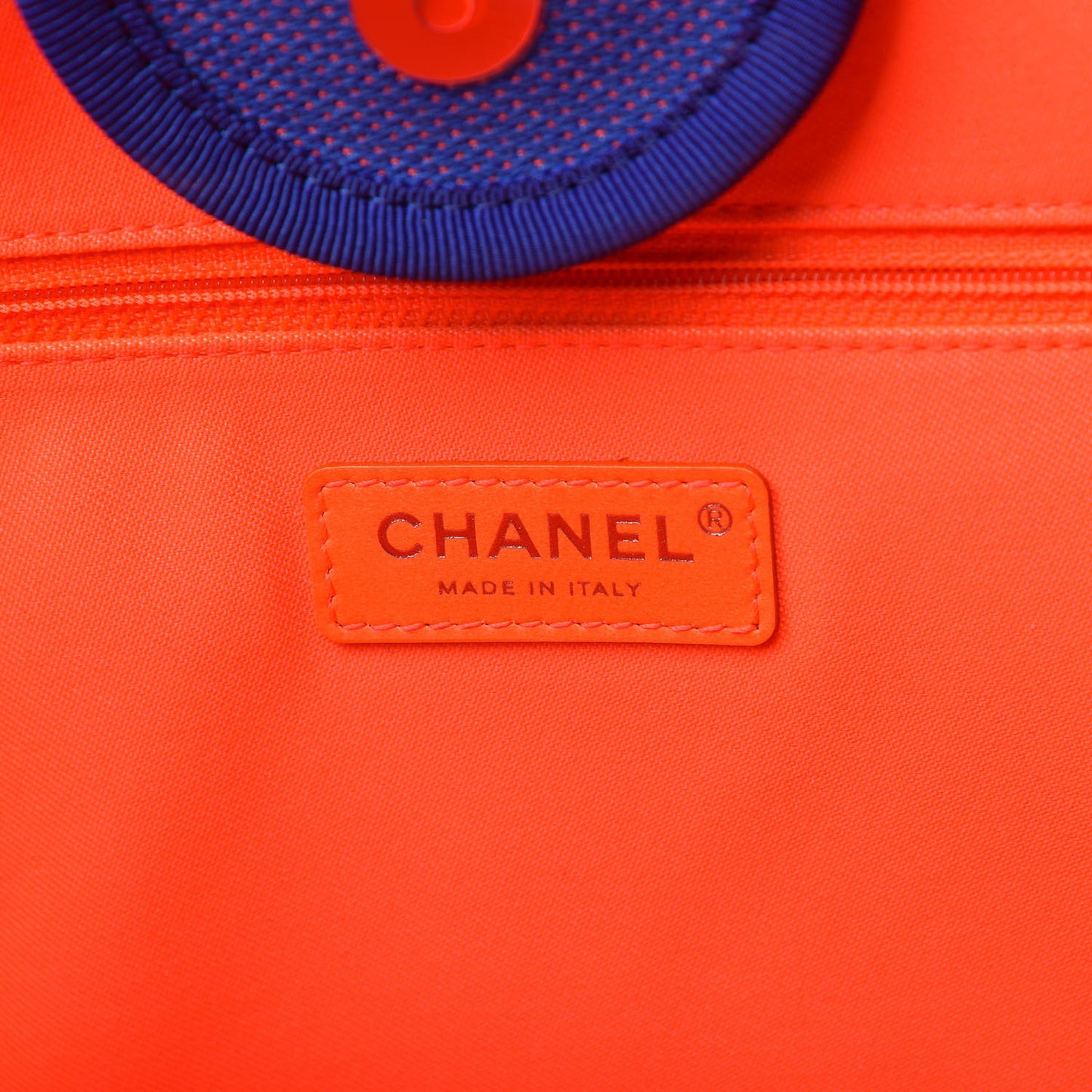 Mixed Fibers Medium Deauville Tote Blue Orange