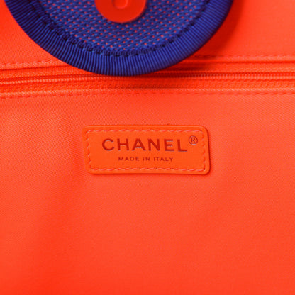 Chanel Mixed Fibers Medium Deauville Tote Blue Orange 8 of 10