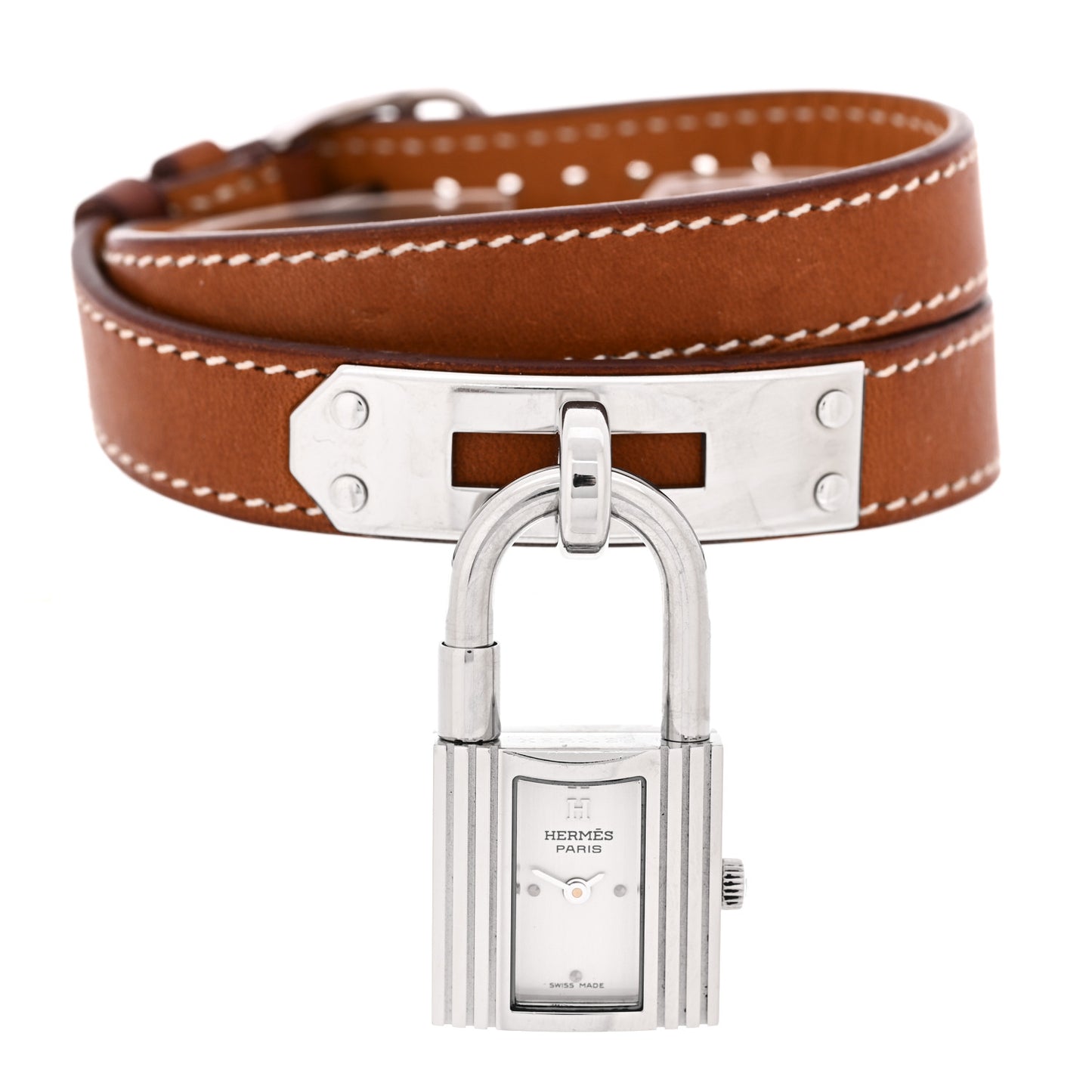 Stainless Steel Barenia 20mm Kelly Cadena Double Tour Quartz Watch Fauve