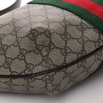 Gucci GG Supreme Monogram Web Small Ophidia Half Moon Hobo Brown 10 of 12