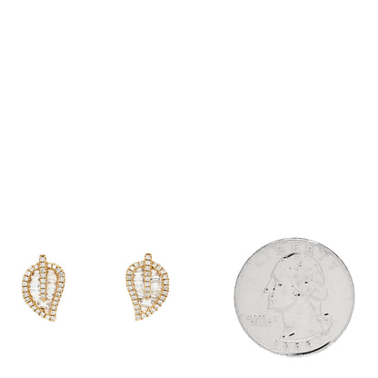 Anita Ko 18K Yellow Gold Diamond Small Palm Leaf Stud Earrings 2 of 5