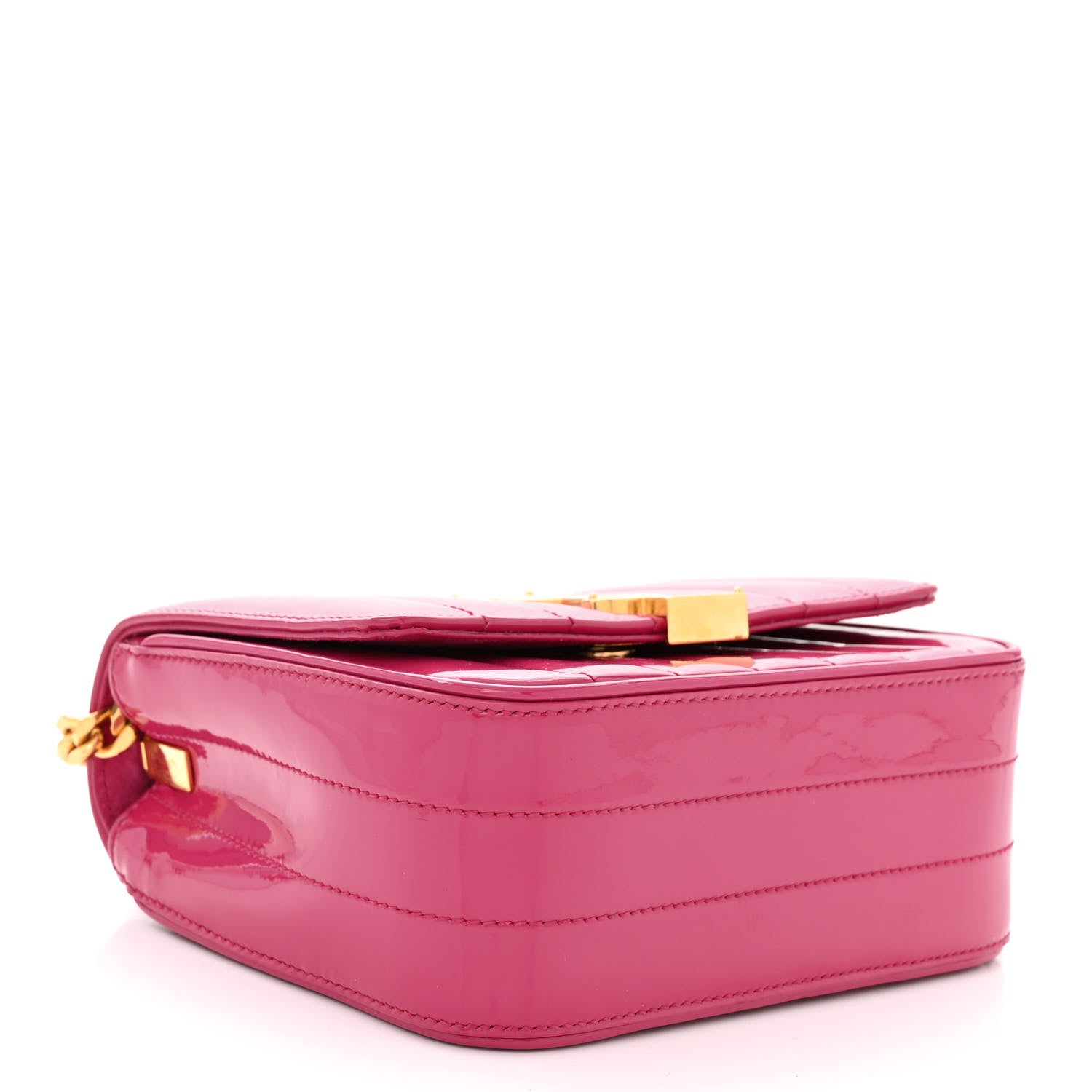 Saint Laurent Patent Calfskin Matelasse Monogram Small Vicky Chain Bag Bubblegum 4 of 10