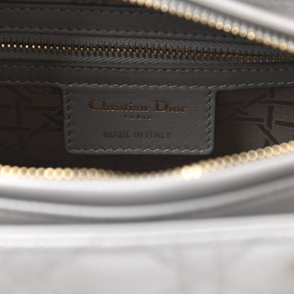 Christian Dior Pearly Lambskin Cannage Medium Lady Dior Grey 6 of 10