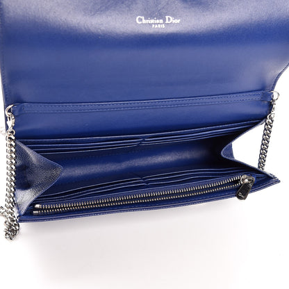 Christian Dior Grained Calfskin Diorama Croisiere Chain Wallet Blue 5 of 7