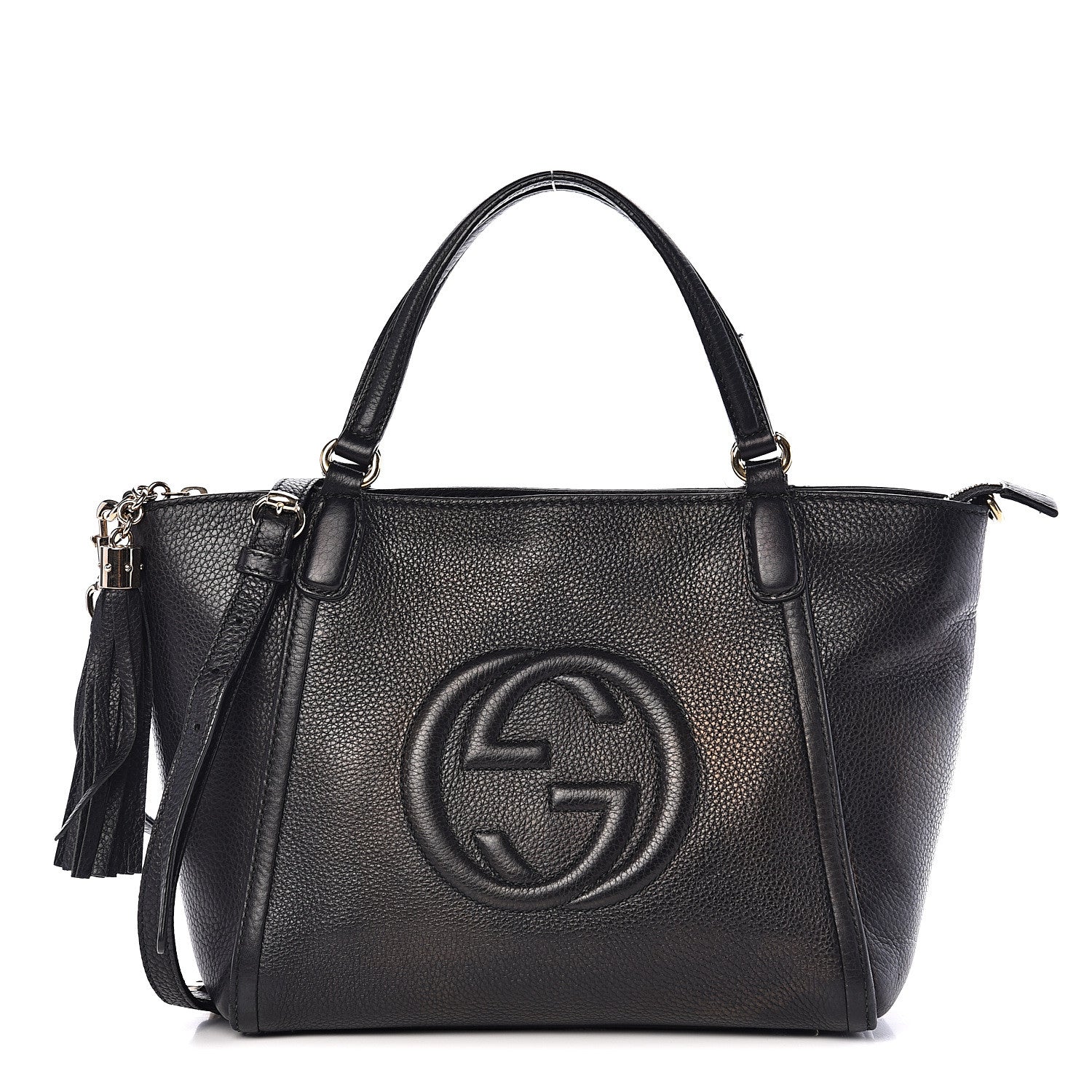 Gucci Pebbled Calfskin Small Soho Top Handle Bag Black 1 of 14