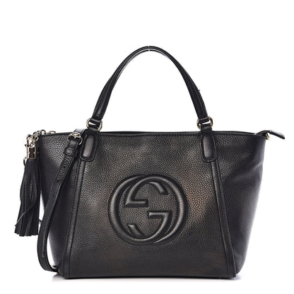 Gucci Pebbled Calfskin Small Soho Top Handle Bag Black 1 of 14